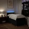 cadre de lit avec matelas Noir 90x200 cm Tissu