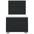 cadre de lit avec matelas Noir 90x200 cm Similicuir