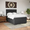 cadre de lit avec matelas Noir 140x190 cm Similicuir