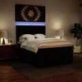 cadre de lit avec matelas Noir 140x190 cm Similicuir