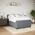 cadre de lit et matelas Gris foncé 140x200cm Velours