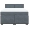 cadre de lit et matelas Gris foncé 140x200cm Velours
