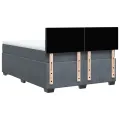cadre de lit et matelas Gris foncé 140x200cm Velours