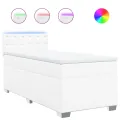 cadre de lit avec matelas Blanc 90x200 cm Similicuir