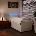 cadre de lit avec matelas Blanc 90x200 cm Similicuir