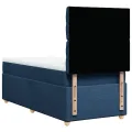 cadre de lit avec matelas Bleu 90x200 cm Tissu