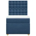 cadre de lit avec matelas Bleu 90x200 cm Tissu