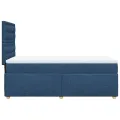 cadre de lit avec matelas Bleu 90x200 cm Tissu
