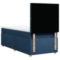 cadre de lit avec matelas Bleu 90x200 cm Tissu