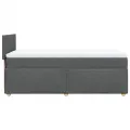 cadre de lit avec matelas Gris foncé 90x200 cm Tissu