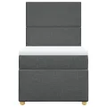 cadre de lit avec matelas Gris foncé 90x200 cm Tissu