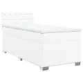cadre de lit avec matelas Blanc 90x200 cm Similicuir