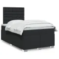 cadre de lit avec matelas noir 120x190 cm similicuir