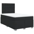 cadre de lit avec matelas noir 120x190 cm similicuir