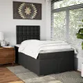 cadre de lit avec matelas noir 120x190 cm similicuir