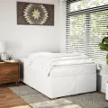 cadre de lit avec matelas blanc 120x190cm similicuir