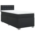 cadre de lit avec matelas Noir 80x200cm Similicuir