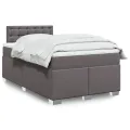 cadre de lit avec matelas Gris 120x200 cm Similicuir