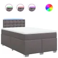 cadre de lit avec matelas Gris 120x200 cm Similicuir