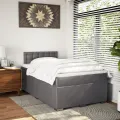 cadre de lit avec matelas Gris 120x200 cm Similicuir