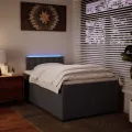 cadre de lit avec matelas Gris 120x200 cm Similicuir