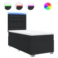 cadre de lit avec matelas Noir 80x200cm Similicuir