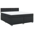 cadre de lit avec matelas Noir 180x200 cm Similicuir