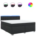 cadre de lit avec matelas Noir 180x200 cm Similicuir