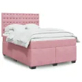 cadre de lit avec matelas Rose 140x200 cm Velours
