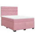 cadre de lit avec matelas Rose 140x200 cm Velours