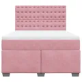 cadre de lit avec matelas Rose 140x200 cm Velours