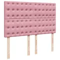 cadre de lit avec matelas Rose 140x200 cm Velours