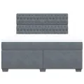 cadre de lit et matelas Gris foncé 180x200cm Velours