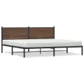 Cadre de lit en métal sans matelas chêne marron 200x200 cm
