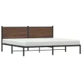Cadre de lit en métal sans matelas chêne marron 200x200 cm