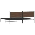 Cadre de lit en métal sans matelas chêne marron 200x200 cm