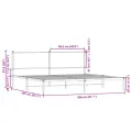 Cadre de lit en métal sans matelas chêne marron 200x200 cm