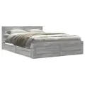 Cadre de lit et tête de lit sans matelas sonoma gris 120x190 cm