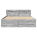 Cadre de lit et tête de lit sans matelas sonoma gris 120x190 cm