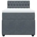 cadre de lit et matelas Gris foncé 80x200 cm Velours