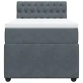 cadre de lit et matelas Gris foncé 80x200 cm Velours
