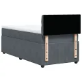 cadre de lit et matelas Gris foncé 80x200 cm Velours