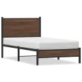 Cadre de lit en métal sans matelas chêne marron 90x200 cm