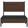Cadre de lit en métal sans matelas chêne marron 90x200 cm