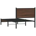 Cadre de lit en métal sans matelas chêne marron 90x200 cm