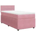cadre de lit et matelas Rose 80x200 cm Velours