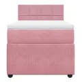 cadre de lit et matelas Rose 80x200 cm Velours