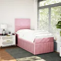 cadre de lit et matelas Rose 80x200 cm Velours
