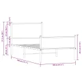 Cadre de lit en métal sans matelas chêne marron 75x190 cm