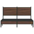 Cadre de lit en métal sans matelas chêne marron 140x190 cm
